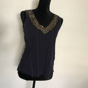 Anthropologie Tank with beading detail